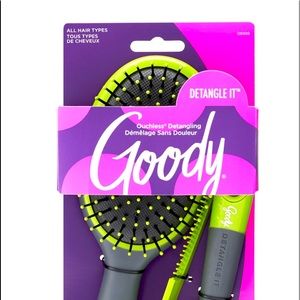 “3 Pk” Goody “Detangle It” Ball Tip Cushion Oval Hair Brushes & Detangling Comb